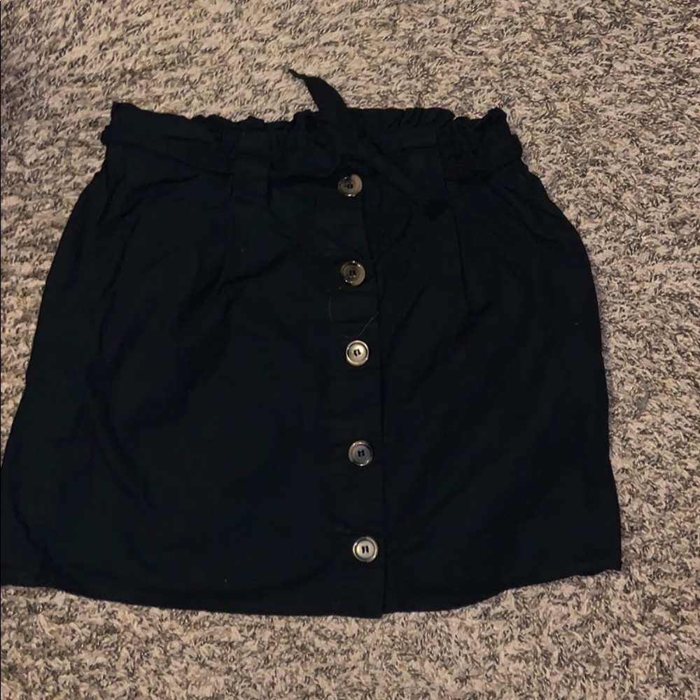 Black button down skirt